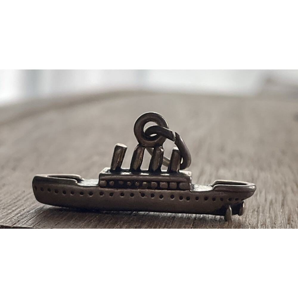 Vintage Sterling Silver Ocean Liner Ship Charm